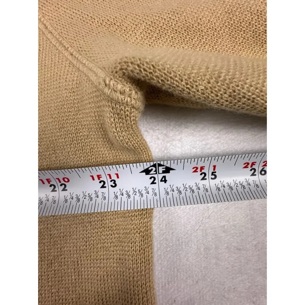 Banana Republic Half Zip Sweater Men’s XL Tan Wool Cotton Textured Knit